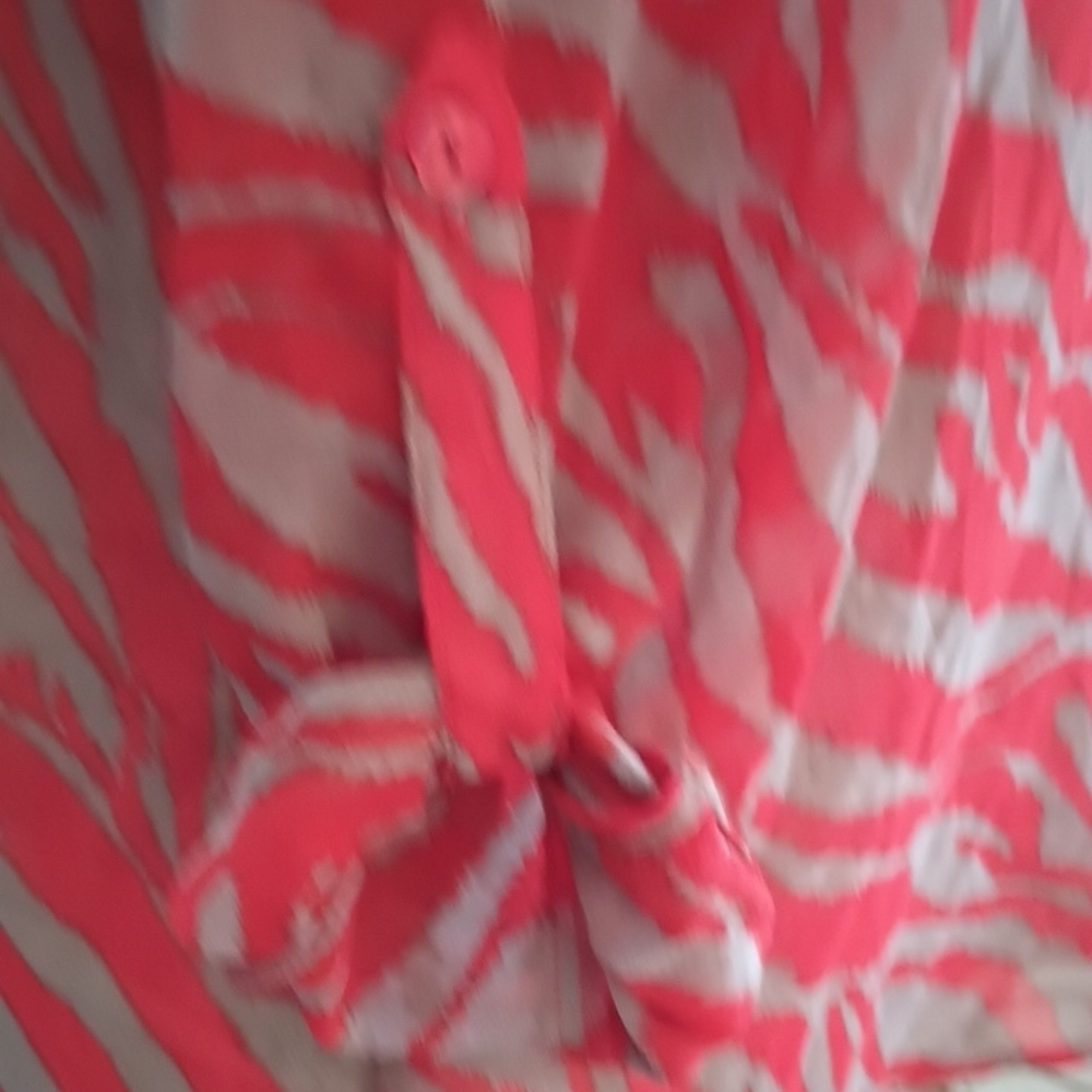 A. Byer Coral and Gray Zebra Print Blouse - Picture 4 of 5